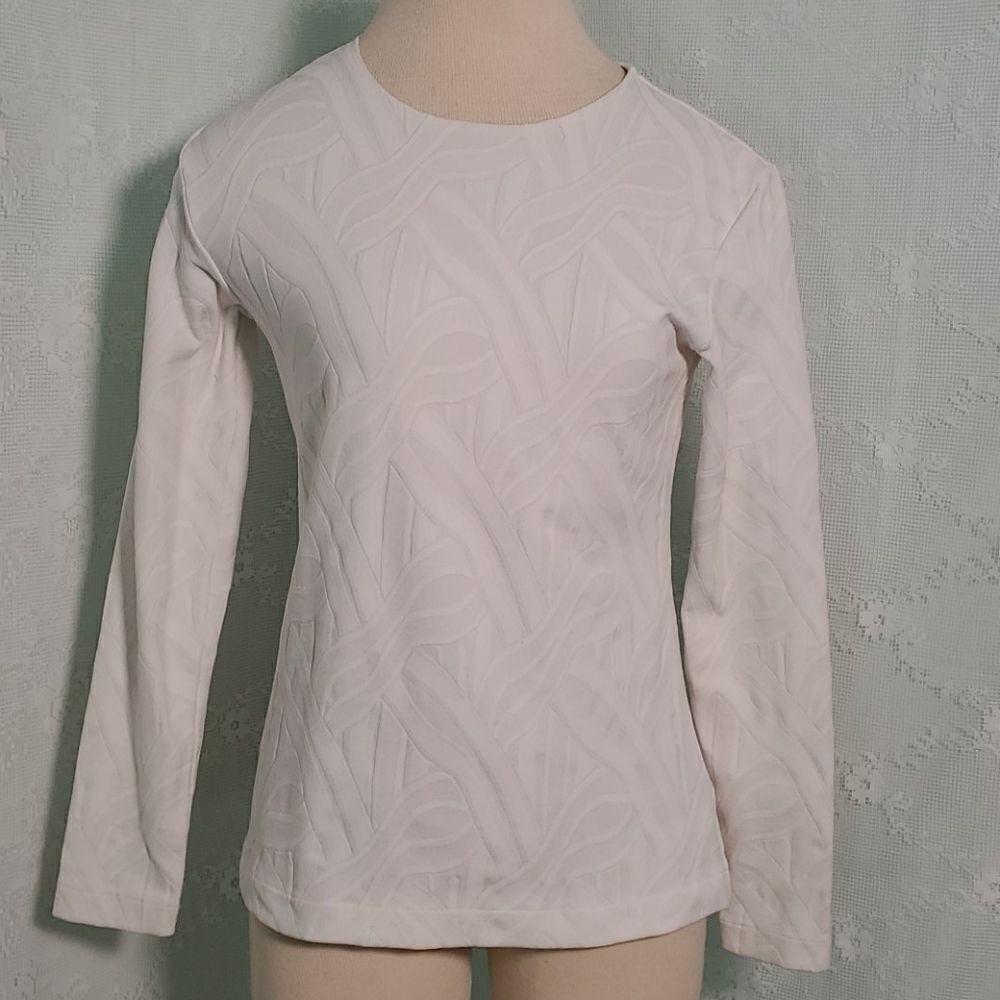 Andria Lieu Womens Small‎ White Long Sleeve Top Elegant Capsule Classic